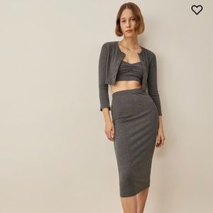Reformation Niko Knitted Two Piece Set - Iron